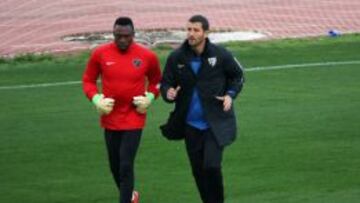 Carlos Kameni con Javi Gracia.