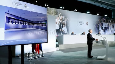 Florentino Pérez, en un momento de la Asamblea de Socios del Real Madrid.