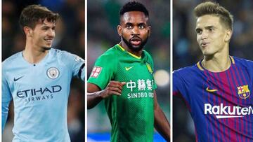 Brahím Díaz, Bakambu y Denís Suárez.
