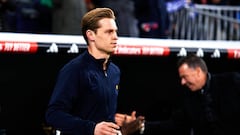 Frenkie de Jong of FC Barcelona during the Copa del Rey, semi-final match between Real Madrid and FC Barcelona at Estadio Santiago Bernabeu on March 2, 2023 in Madrid, Spain. (Photo by Alvaro Medranda/Icon Sport via Getty Images)