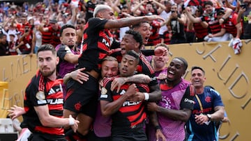 Los jugadores de Flamengo celebran la victoria ante el Chelsea.