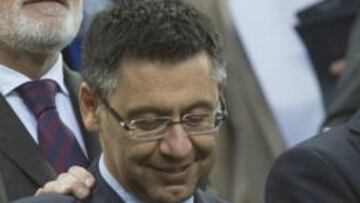 Bartomeu, en el palco del Camp Nou.