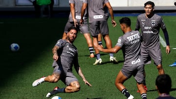 Soccer Football - Sergio Ramos is unveiled as new Monterrey player - Estadio BBVA, Monterrey, Mexico - February 9, 2025 New Monterrey player Sergio Ramos during a training session REUTERS/Daniel Becerril