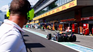 Red Bull Racing's Mexican driver Sergio Perez drives during the Formula One Belgian Grand Prix at the Spa-Francorchamps Circuit in Spa on July 28, 2024. (Photo by SIMON WOHLFAHRT / POOL / AFP)