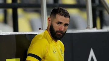 Karim Benzema, durante un entrenamiento con el Al Ittihad.