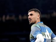 Ceballos, antes de un partido con el Real Madrid.