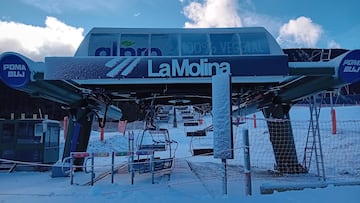 Remontador dePista llarga, La Molina, el 4 de diciembre del 2023, con nieve.