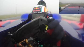 F1: Carlos Saínz's Toro Rosso in action from inside the cockpit