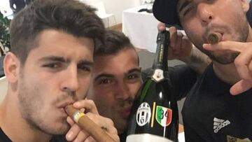 Morata celebra su segundo Scudetto por todo lo alto