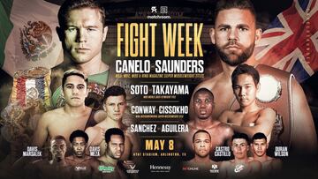 Cartel promocional del Canelo vs Saunders.