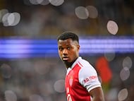 Monaco's Spanish forward #31 Ansu Fati looks on during the UEFA Champions League first round day 1 football match between Club Brugge and AS Monaco at Jan Breydelstadion stadium, in Bruges, on September 18, 2025. (Photo by JOHN THYS / AFP)