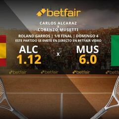 Carlos Alcaraz vs. Lorenzo Musetti: horario, TV, estadísticas y pronósticos de Roland Garros 2023