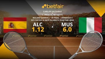 Carlos Alcaraz vs. Lorenzo Musetti: horario, TV, estadísticas y pronósticos de Roland Garros 2023