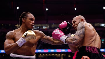 Boxing - Anthony Yarde v Lyndon Arthur - Tottenham Hotspur Stadium, London, Britain - April 26, 2025 Anthony Yarde in action with Lyndon Arthur during their light heavyweight fight Action Images via Reuters/Andrew Couldridge