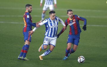 Jordi Alba, Andoni Gorosabel y Antoine Griezmann.