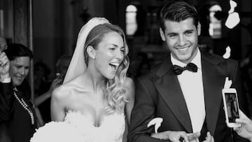 Álvaro Morata y Alice Campello el día de su boda.