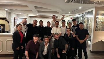 Messi y de Paul festejan al ‘Chiqui Tapia’