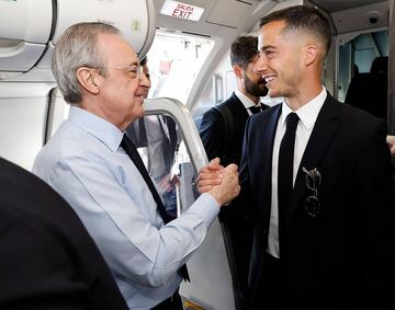 Florentino Pérez y Lucas Vázquez.