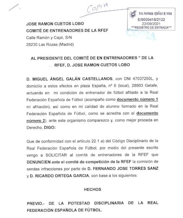 La RFEF abre expediente a Fernando Torres