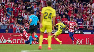 Momento del disparo del 0-1 de Yeremy Pino.