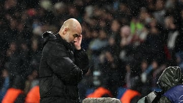 Paris (France), 22/01/2025.- Manchester City head coach Josep Guardiola reacts during the UEFA Champions League league phase soccer match between Paris Saint Germain (PSG) and Manchester City in Paris, France, 22 January 2025. (Liga de Campeones, Francia) EFE/EPA/CHRISTOPHE PETIT TESSON
