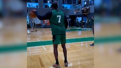 The Boston Celtics regretted tweeting this video of Brown struggling to dribble with his left hand and eventually deleted it, but not before it went viral.