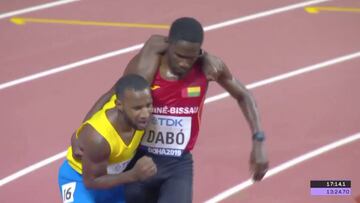 Aplaudido gesto de deportividad en Doha que empezó en susto