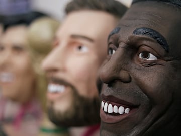 Pele and Messi masks