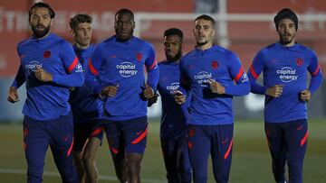 Felipe, Hermoso, Vrsaljko, Kondogbia, Lemar y Marcos Llorente, del Atlético