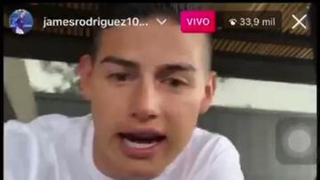 James Rodr&iacute;guez, jugador colombiano del Everton, realiz&oacute; un Instagram Live con Te&oacute;filo Guti&eacute;rrez y Zu&ntilde;&iacute;ga, expresando incoformidad por no estar en Copa.