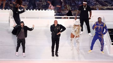 The Super Bowl LVI Halftime Show, with Dr. Dre, Snoop Dogg, Eminem, Mary J. Blige and Kendrick Lamar, has made history by winning an Emmy Award.