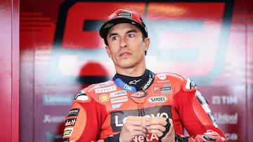 Marc Márquez en el box de Ducati en MotoGP.