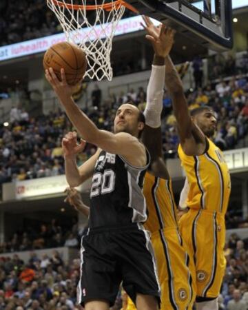 La clase de Ginóbili supera a la defensa de los Pacers, que ya no es tan infranqueable como en el primer tramo de la temporada.