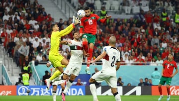 En-Nesyri, en su gol a Portugal.