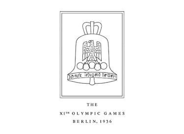 Con un águila superpuesta y la Puerta de Brandemburgo, uno de los símbolos de la ciudad de Berlín, creando a su alrededor una campana.
Diseñado por Johannes Boehland