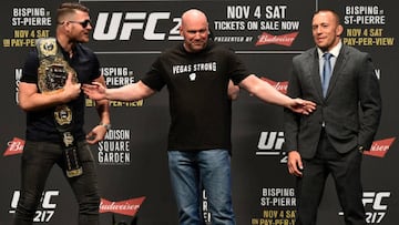 Michael Bisping y Georges St-Pierre pelearán por el título el peso medio en el UFC 217.