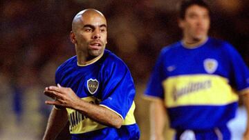 Chicho Serna durante un partido con Boca Juniors.