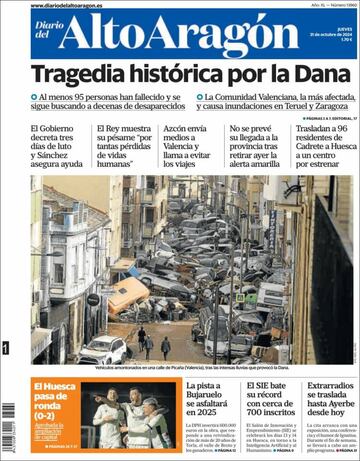 ¡°No camin¨¢is solos¡±: la prensa copa sus portadas con la cat¨¢strofe de la DANA