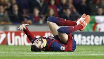 Gerard Piqué, el día en que se lesionó.