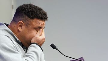 VALLADOLID, 05/06/2023.-El presidente del Real Valladolid, Ronaldo Nazário, comparece este lunes en rueda de prensa tras cerrar ayer el equipo la temporada con un descenso a segunda categoría.EFE/Nacho Gallego