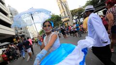 GUAYAQUIL, ECUADOR - JULY 25: A dancer performs during the commemoration of Fiestas Julianas to mark the 487th anniversary of the foundation of the city of Guayaquil on July 25, 2022 in Guayaquil, Ecuador. (Photo by Franklin Jacome/Agencia Press South/Getty Images)