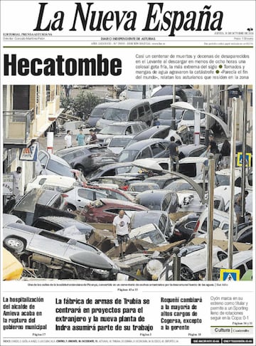 ¡°No camin¨¢is solos¡±: la prensa copa sus portadas con la cat¨¢strofe de la DANA