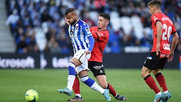 Rafinha, jugador de la Real Sociedad, durante el partido contra el Alav&eacute;s.