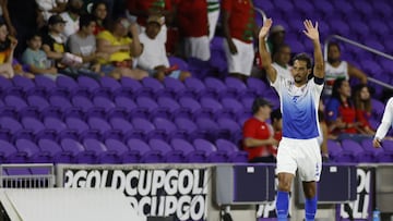 ORLANDO, FL - JULY 16: Costa Rica midfielder Celso Borges (5) celebrates a goal during the Concacaf Gold Cup match between Suriname and Costa Rica on July 16, 2021 at Exploria Stadium in Orlando, Fl. (Photo by David Rosenblum/Icon Sportswire via Getty Ima