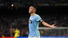 Iago Aspas durante un partido contra el Barcelona.