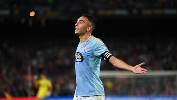 Iago Aspas durante un partido contra el Barcelona.