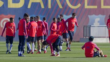 Imagen de archivo de un entrenamiento del Barcelona.