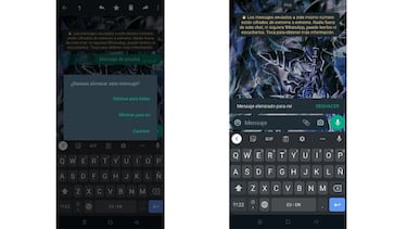 WhatsApp te da cinco segundos para recuperar un mensaje borrado