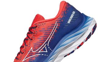 Zapatillas de running Mizuno Wave Rider 27 de color azul y rojo en Amazon