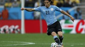 Edinson Cavani estuvo en la práctica en el Club Palestino junto a sus compañeros de la selección uruguaya.